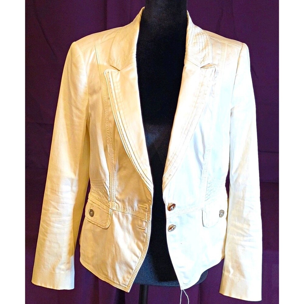White House Black Market Ivory Tailored Two-Button Blazer Jacket - Size 10